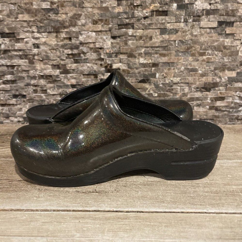 Dansko Slip On Clog Iridescent Size 37 Black - image 7